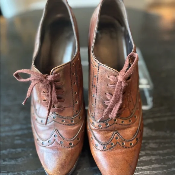 Plumers Menorca Brown Leather Oxford Brogues Shoes size 9 - Picture 2 of 10